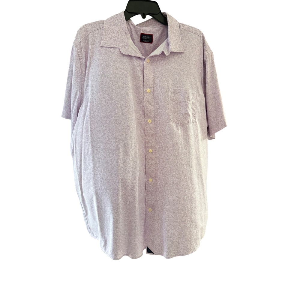 UNTUCKit Fortia-SS Mens XX-Large Light Purple Micro Print Short Sleeve Shirt